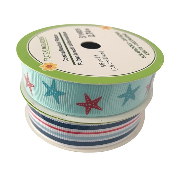 🔸2/$10🔸 Coastal/Nautical Ribbon Two Rolls - Picture 3 of 5